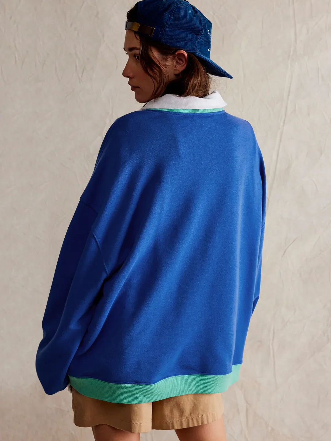 Linda - Suéter de colores con mangas farol Casual