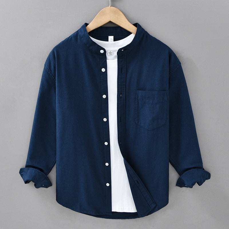 Camisa para hombre de algodón lavado estilo holgado - Elías