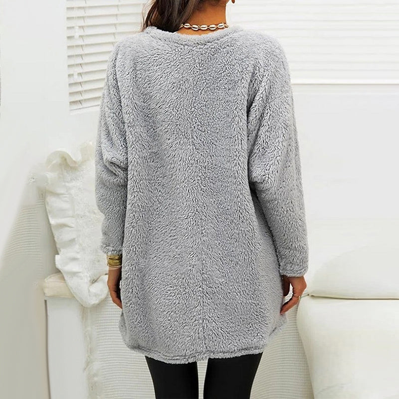 Karina - Acogedor jersey de forro polar con detalle de botones