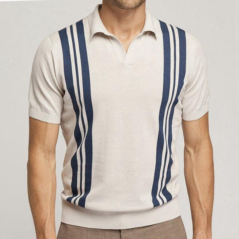 Camisa polo hombre tejido fino rayas verticales - Mateo