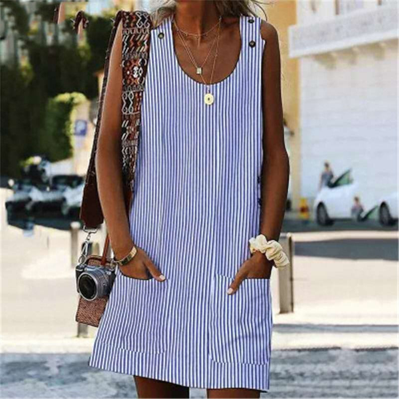 Vestido corto mujer tirantes rayado estilo casual - Liora