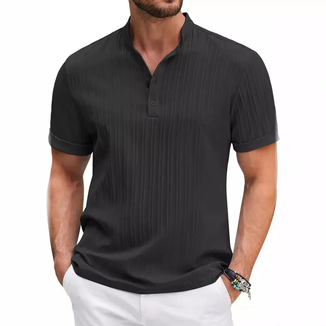 Camisa para hombre cuello mao estilo casual - Daniel