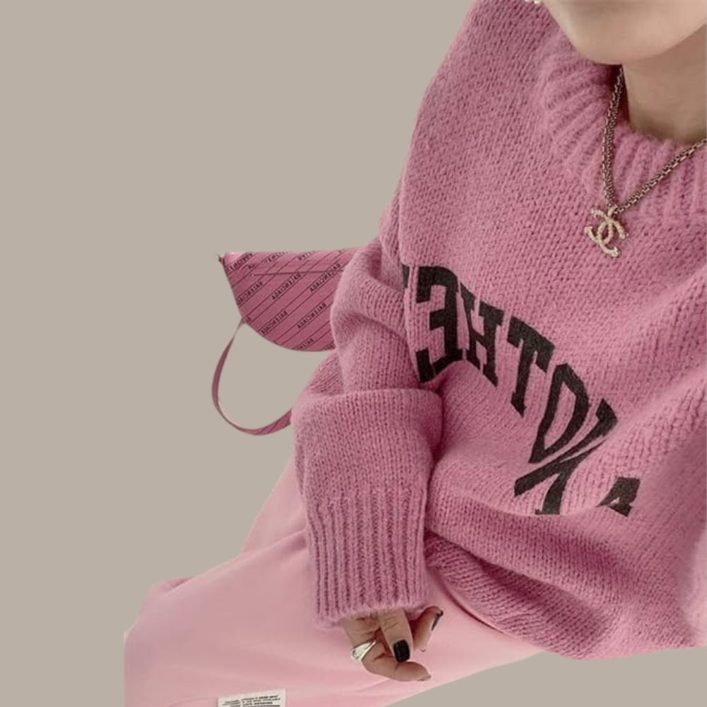 Amy - Jersey de punto con letras en contraste
