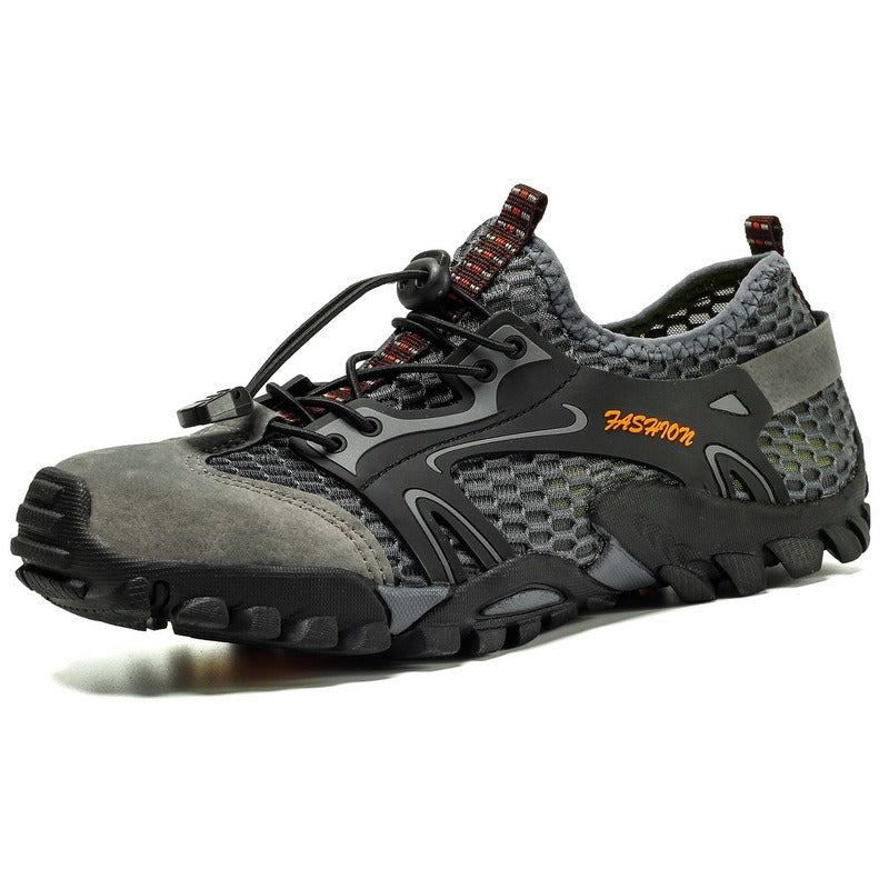 Zapatillas trekking hombre suela antideslizante malla negra - Altus