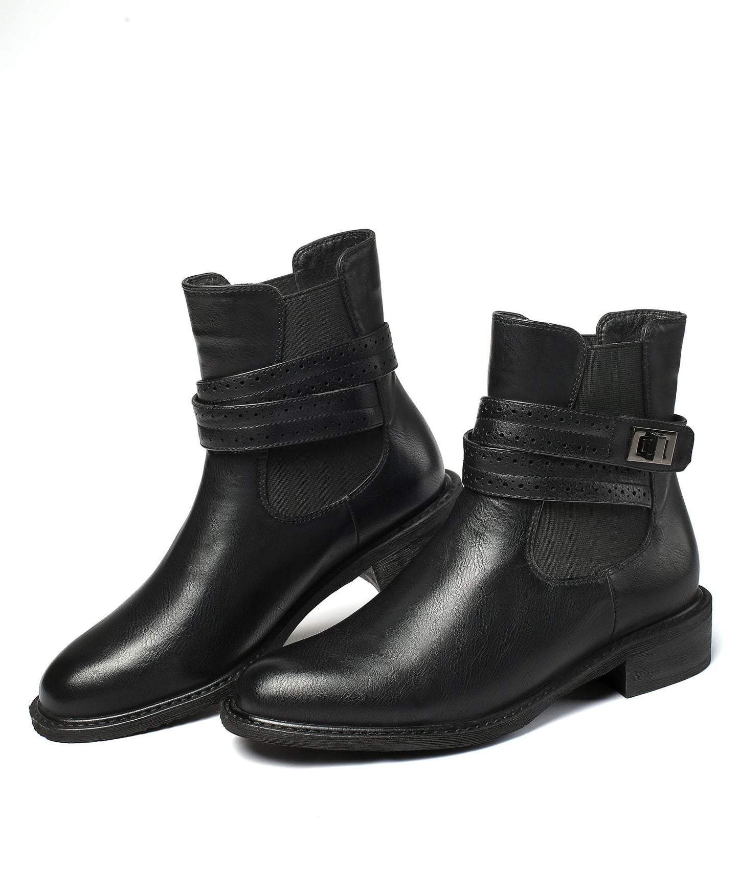 Botines de tacon grueso con hebilla - Elina