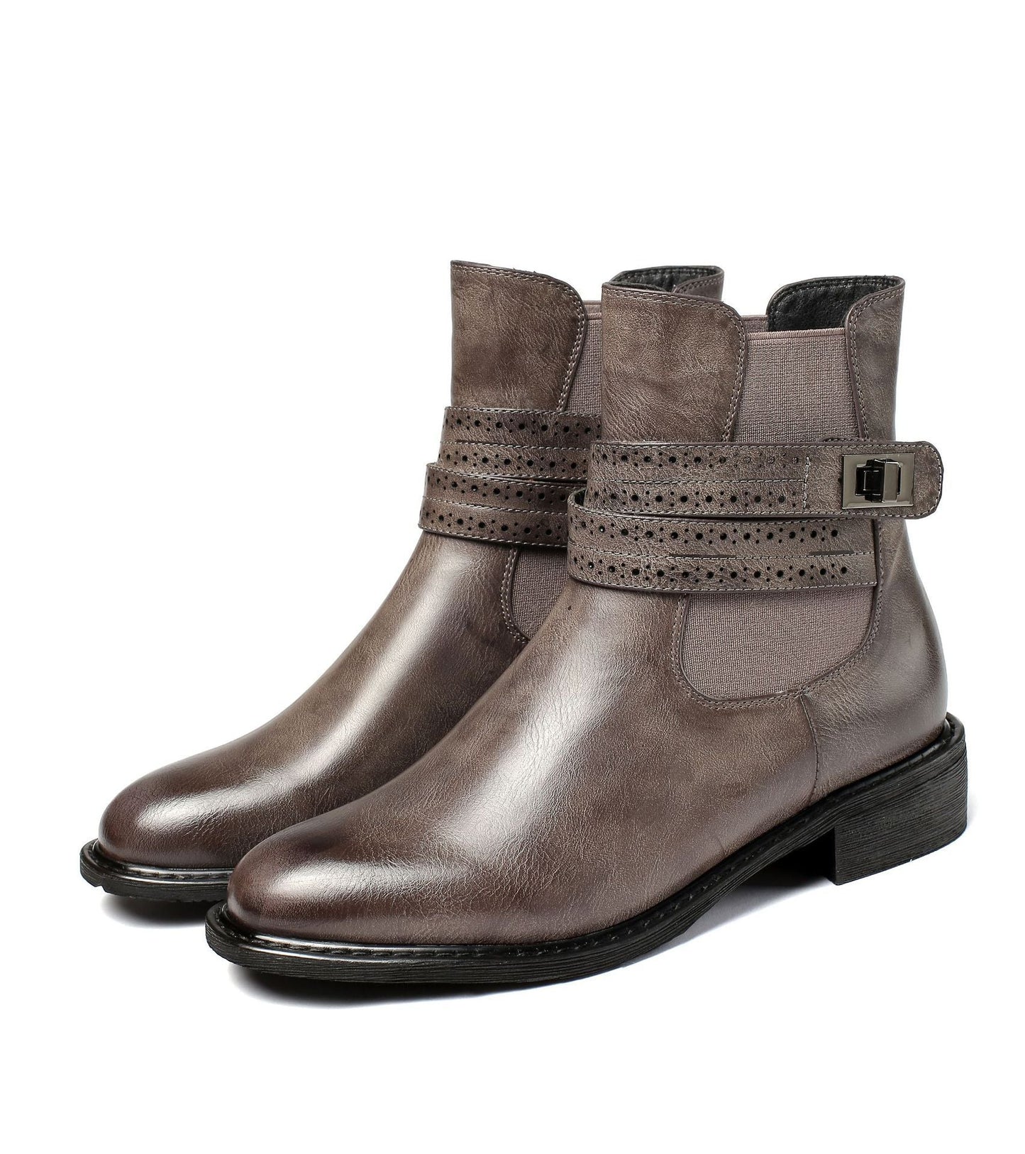 Botines de tacon grueso con hebilla - Elina