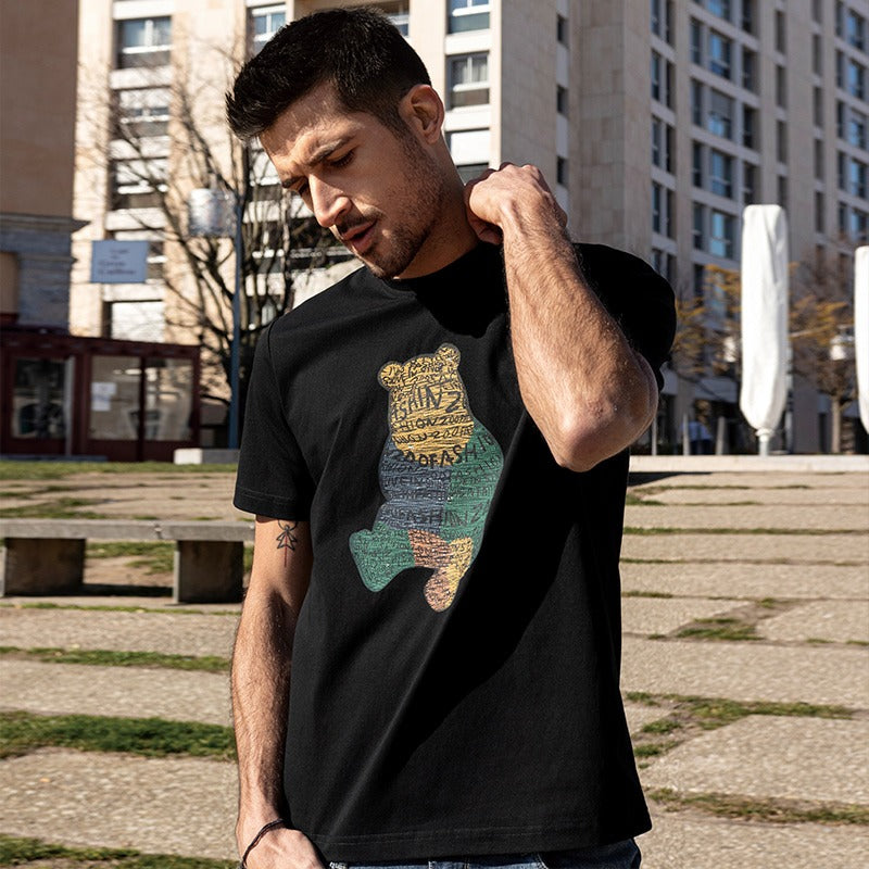 Camiseta hombre algodón estampado gráfico corte recto - Tomás
