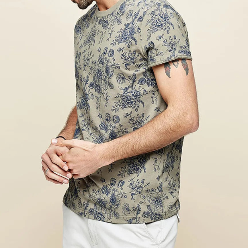 Camiseta hombre estampado floral ajuste regular - Mauro