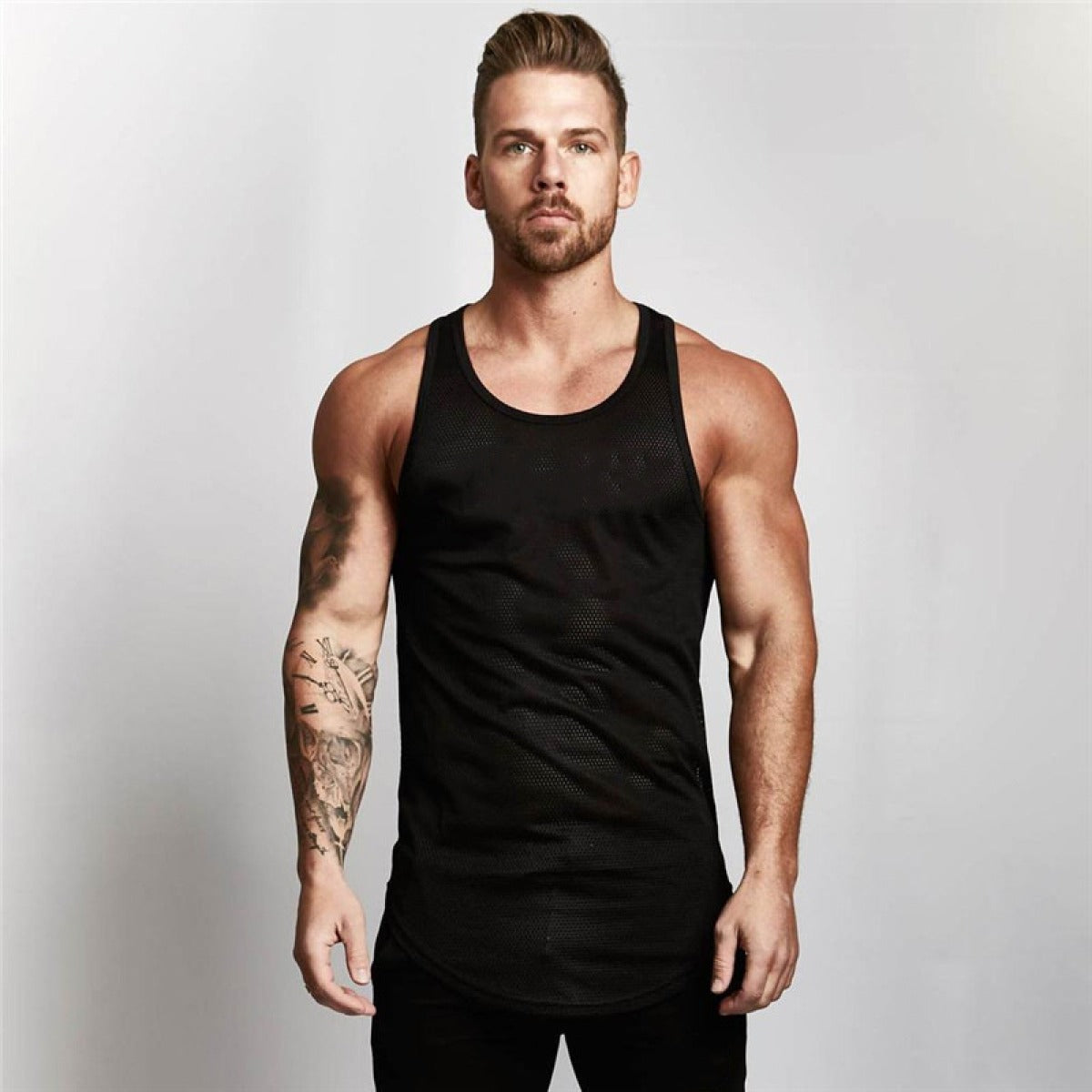 Camiseta sin mangas hombre malla transpirable estilo deportivo - Marco