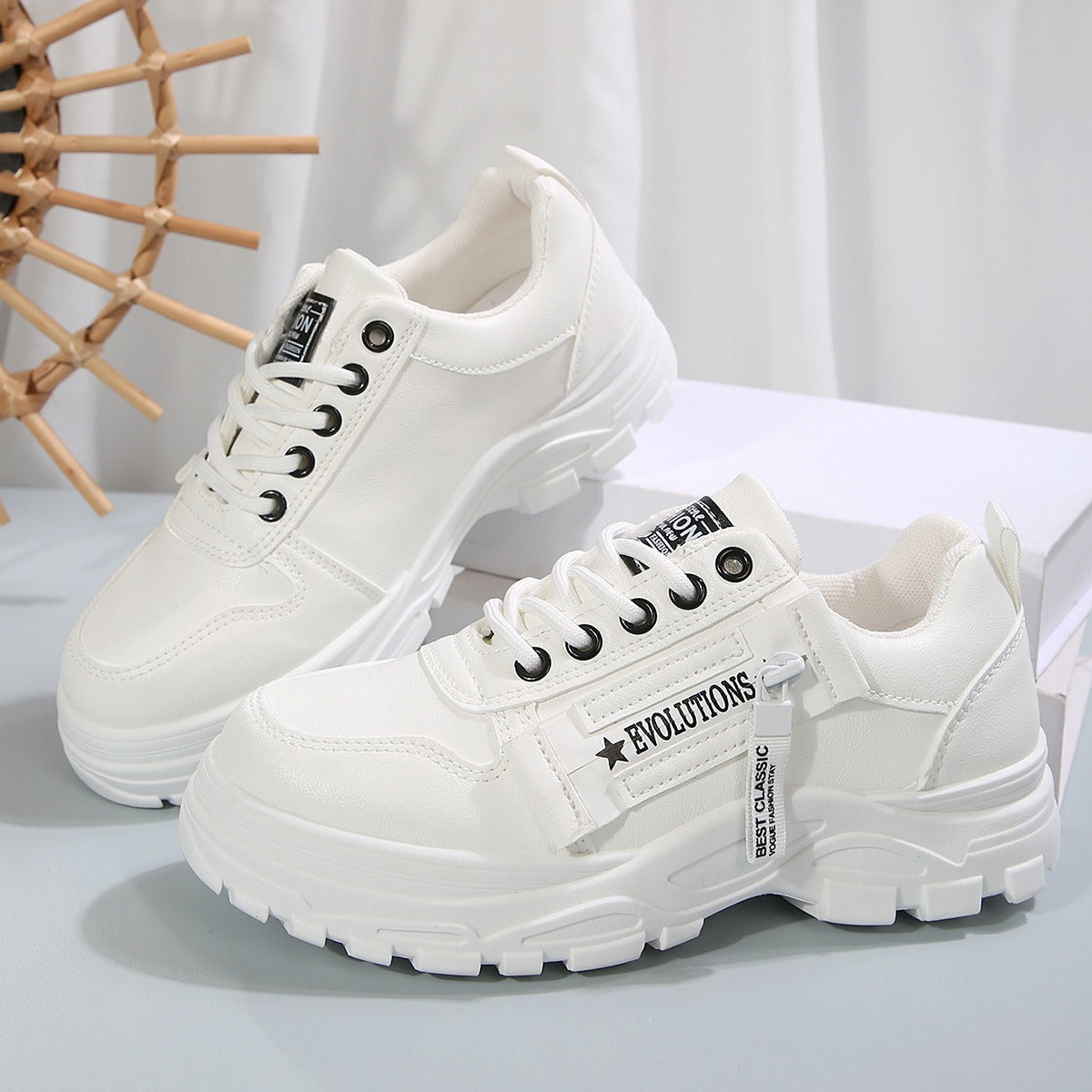 Zapatillas para mujer de suela gruesa estilo urbano con cierre lateral - Camila