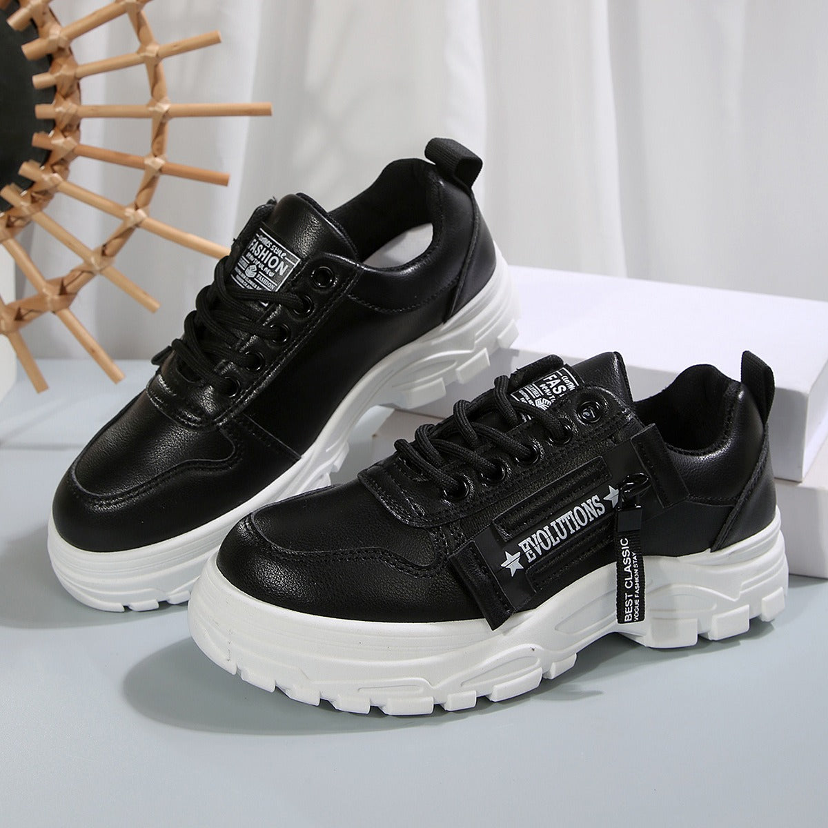 Zapatillas para mujer de suela gruesa estilo urbano con cierre lateral - Camila