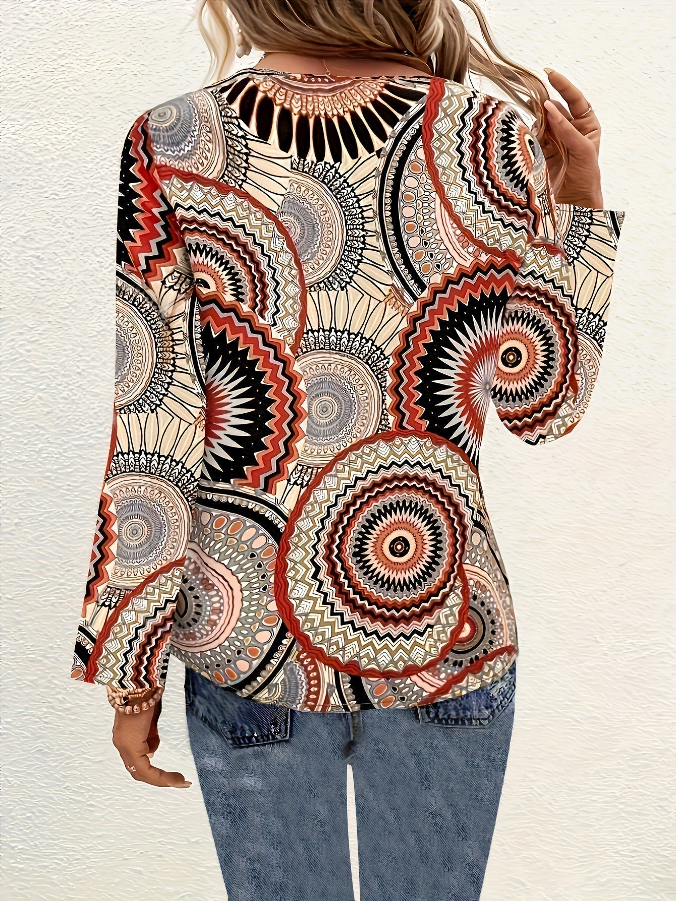 Marta - Blusa elegante de manga larga y escote en pico