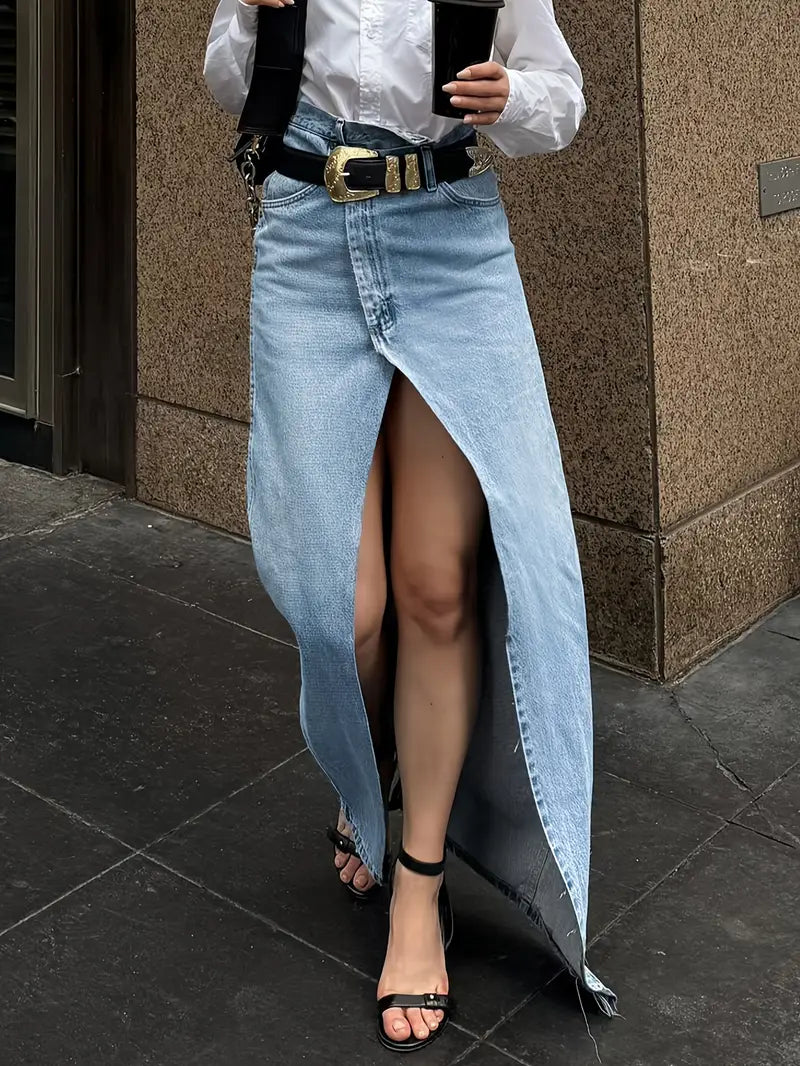 Falda vaquera de moda para mujer, perfecta para un look casual y moderno