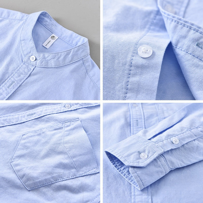 Camisa para hombre de algodón lavado estilo holgado - Elías