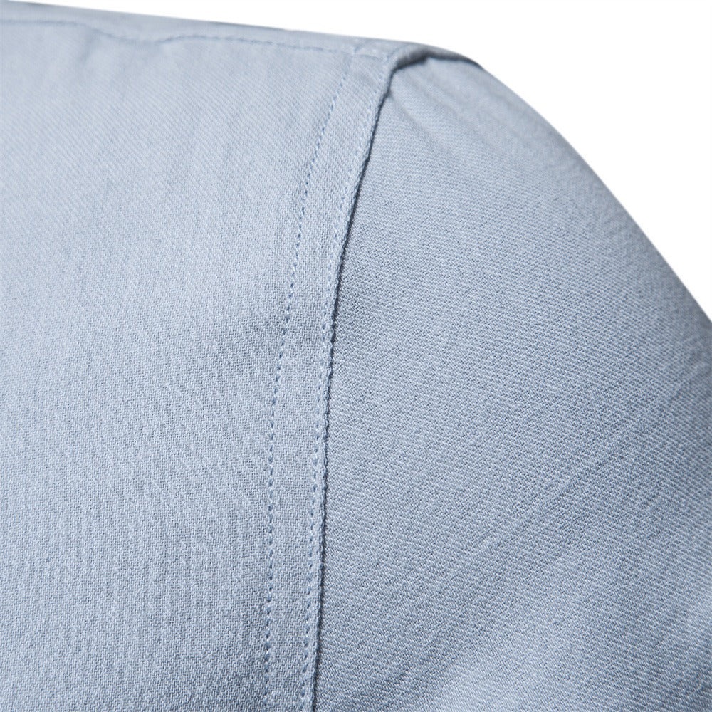 Camisa para hombre de algodón bolsillos frontales estilo casual - Nicolás
