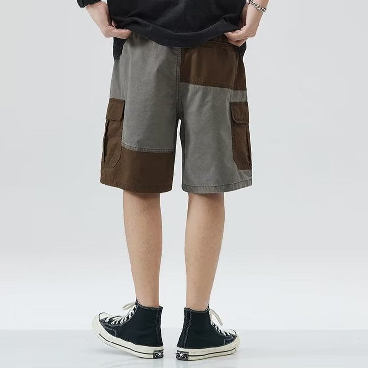 Pantalón corto para hombre bloques de color estilo recto - Elías