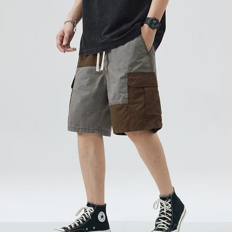 Pantalón corto para hombre bloques de color estilo recto - Elías