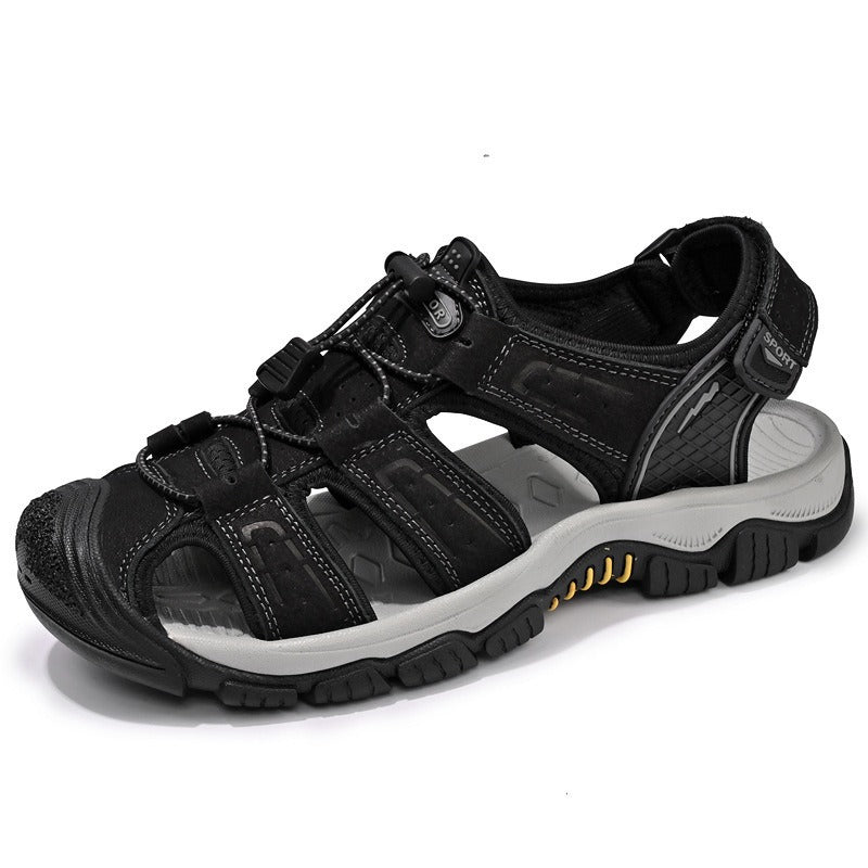 Sandalias outdoor hombre cuero transpirable marrón - Dakar
