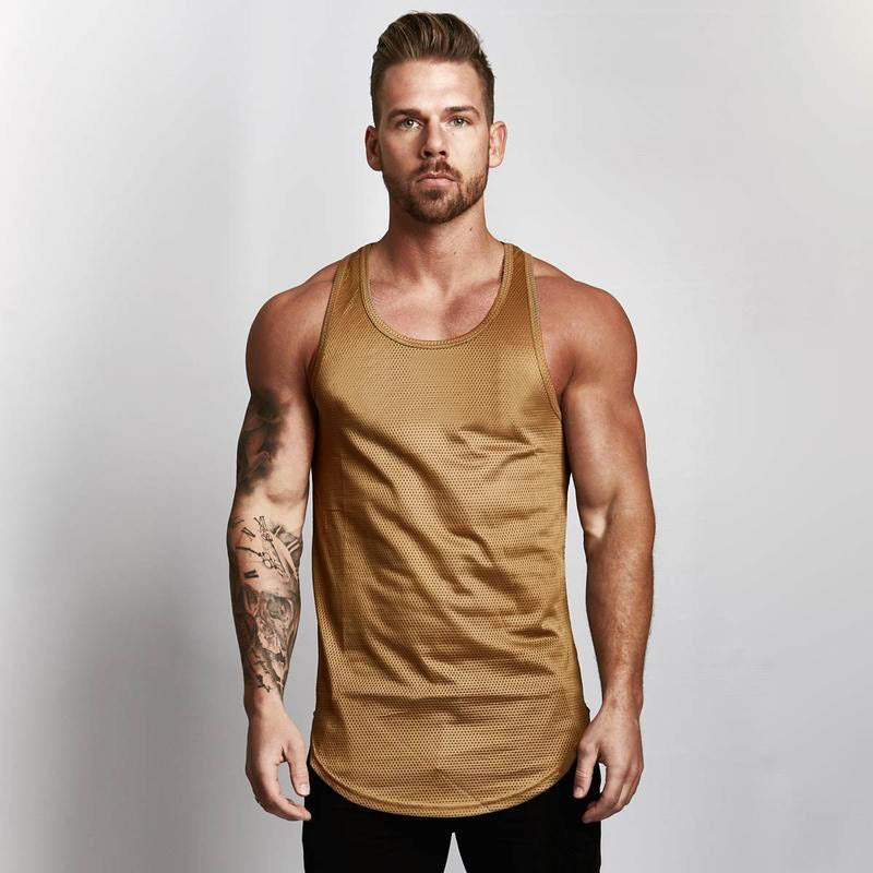 Camiseta sin mangas hombre malla transpirable estilo deportivo - Marco