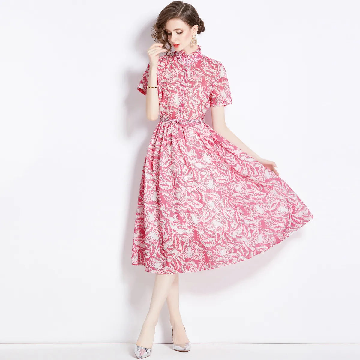 Candy - Vestido femenino de manga corta con estampado