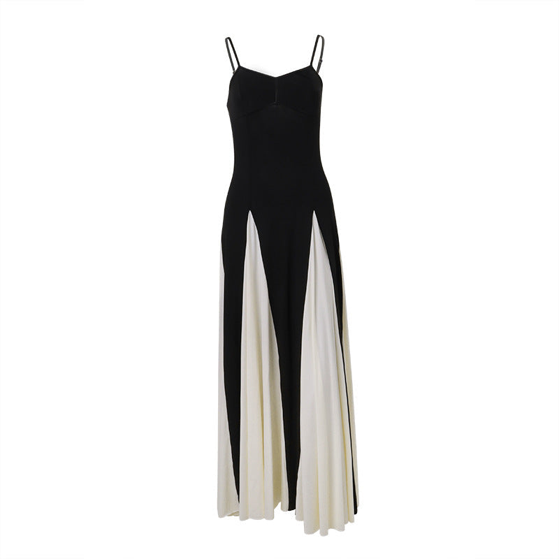 Blanca - Vestido de tirantes de mujer en contraste de colores
