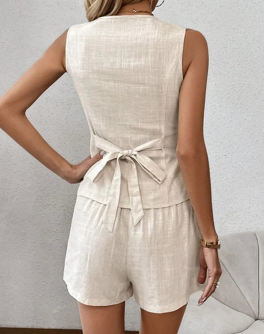Raquel - Conjunto Pantalón Corto Boho Casual