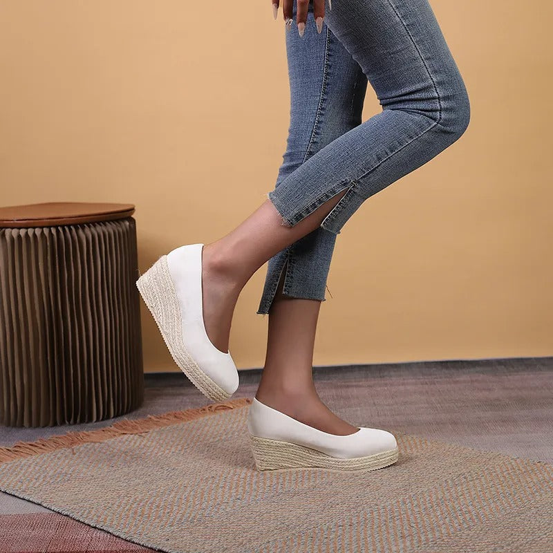 Zapatos de plataforma para mujer suela trenzada estilo alpargata - Élodie