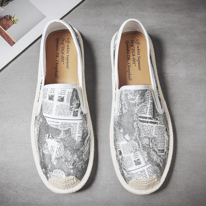 Zapatos planos hombre sin cordones diseño periódico - Arlen