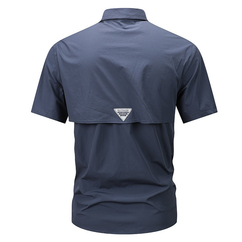 Camisa manga corta hombre poliéster técnico estilo utilitario - Mateo