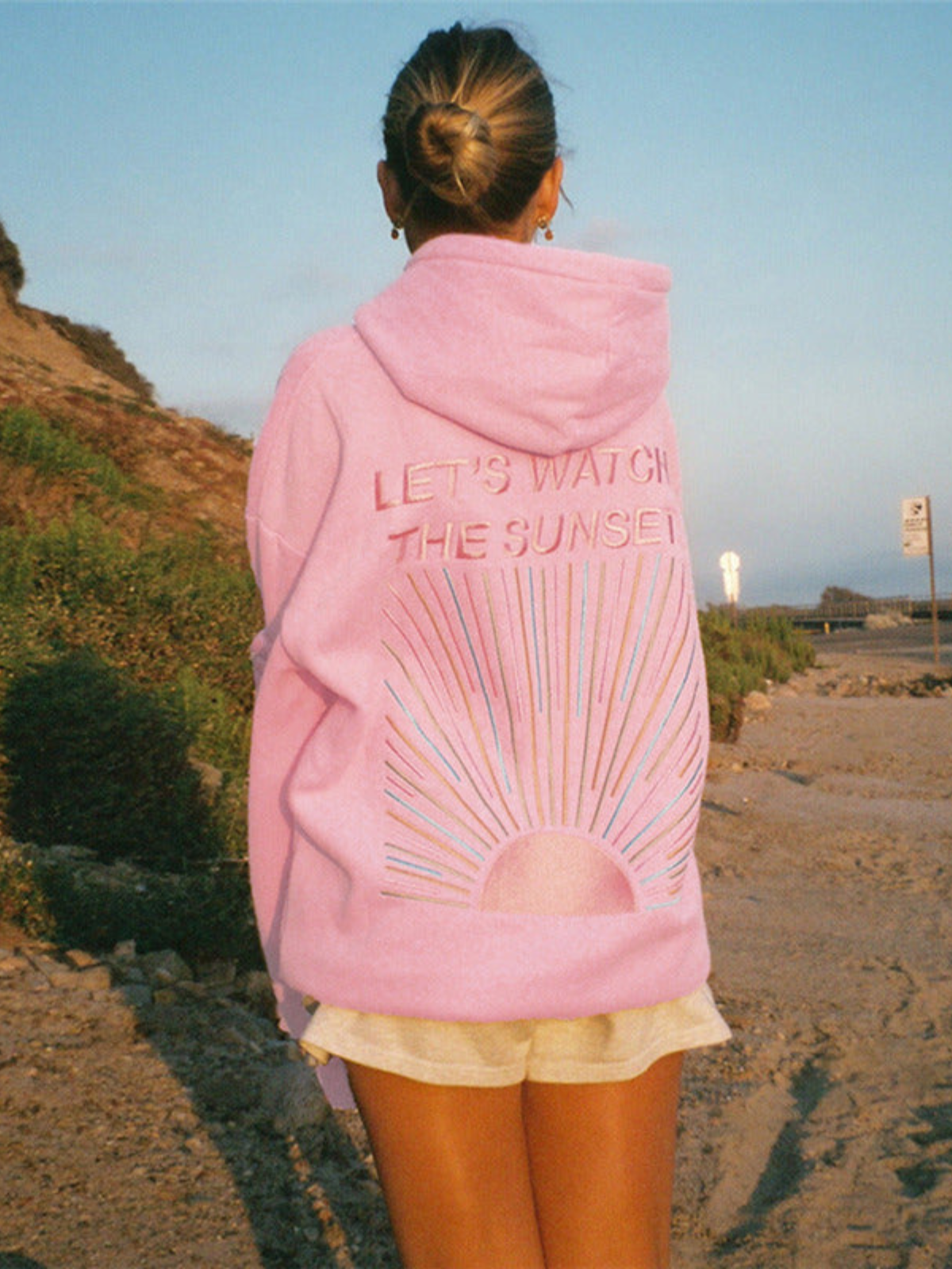 Ophelia - Suave sudadera con capucha para mujer inspirada en la puesta de sol