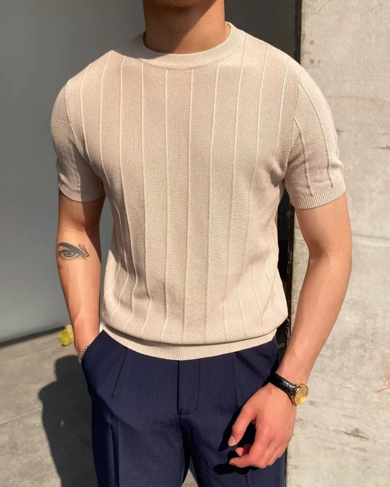 Camiseta de hombre de canalé - Casual y transpirable