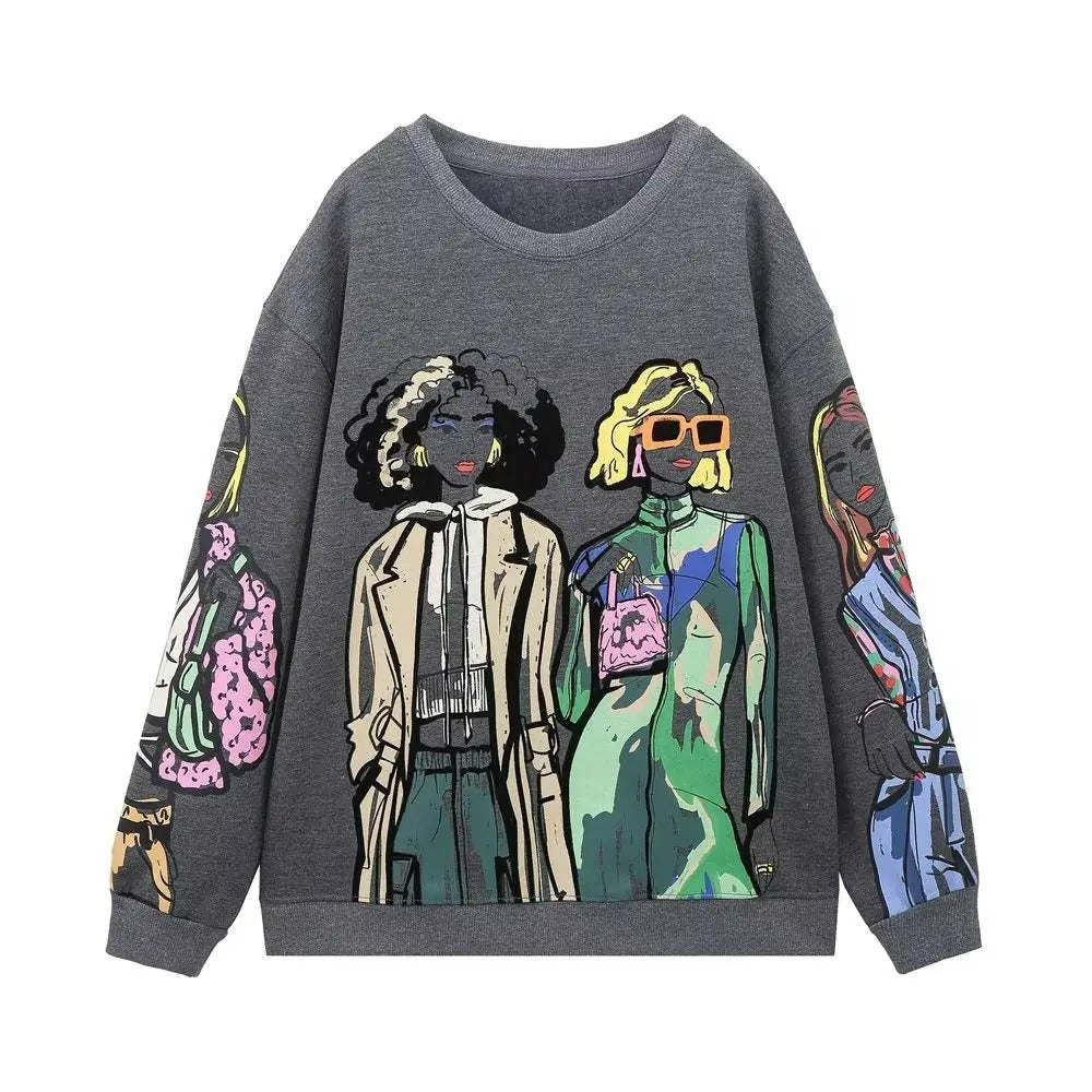 LuxeKnit - Sudaderas holgadas con estampado