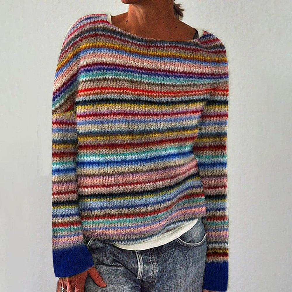 Diana - Elegante Jersey de Rayas con Manga Larga