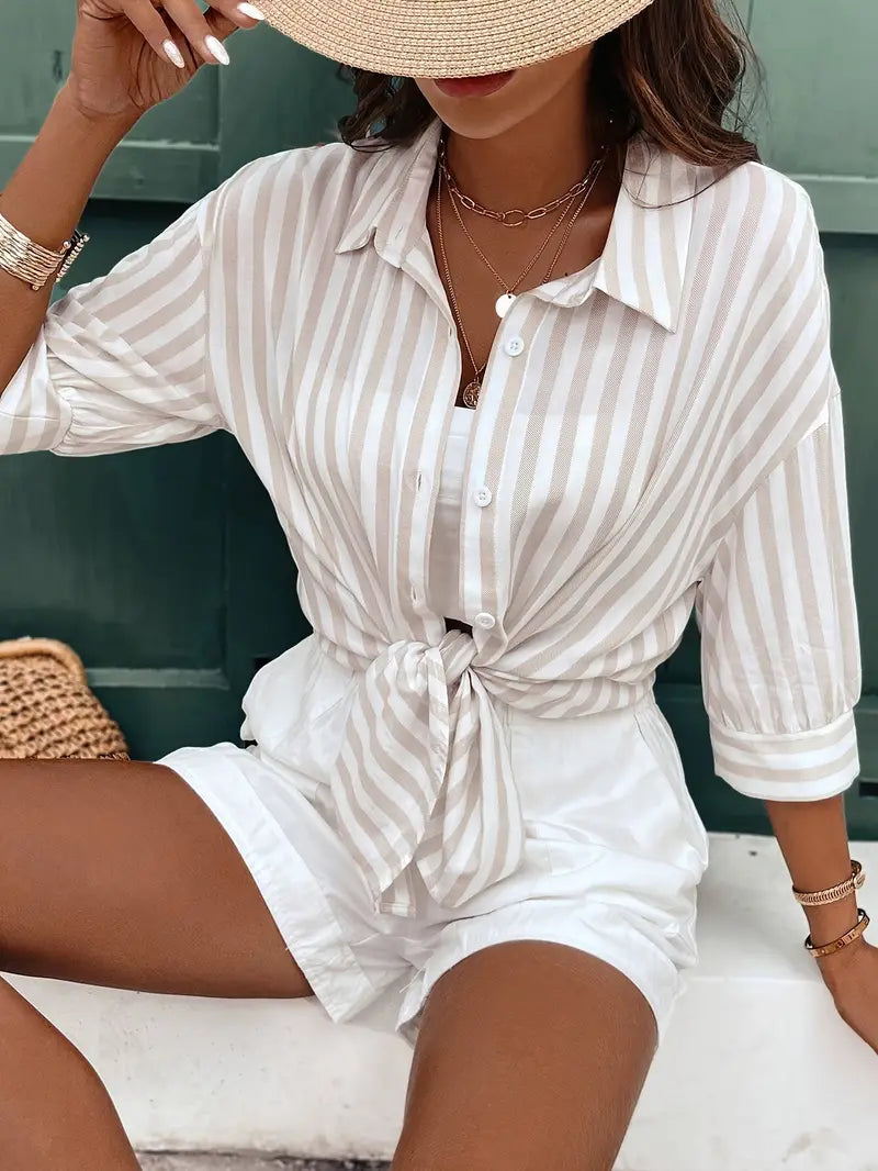 Blusa de rayas para mujer Seraphina - clásica y moderna