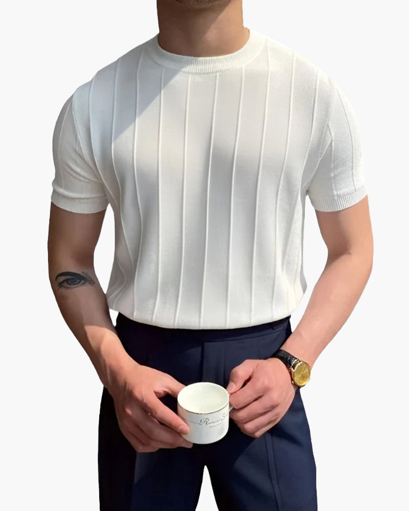 Camiseta de hombre de canalé - Casual y transpirable