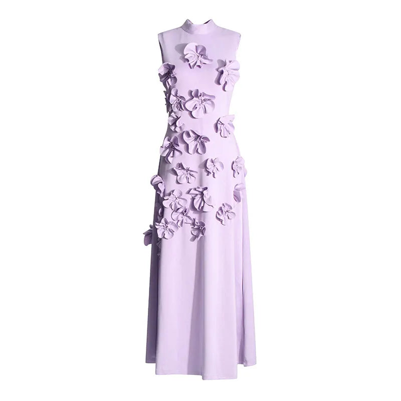 Lena - Vestido largo rosa con flores