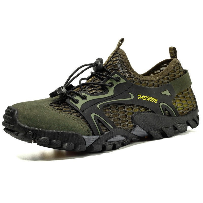 Zapatillas trekking hombre suela antideslizante malla negra - Altus