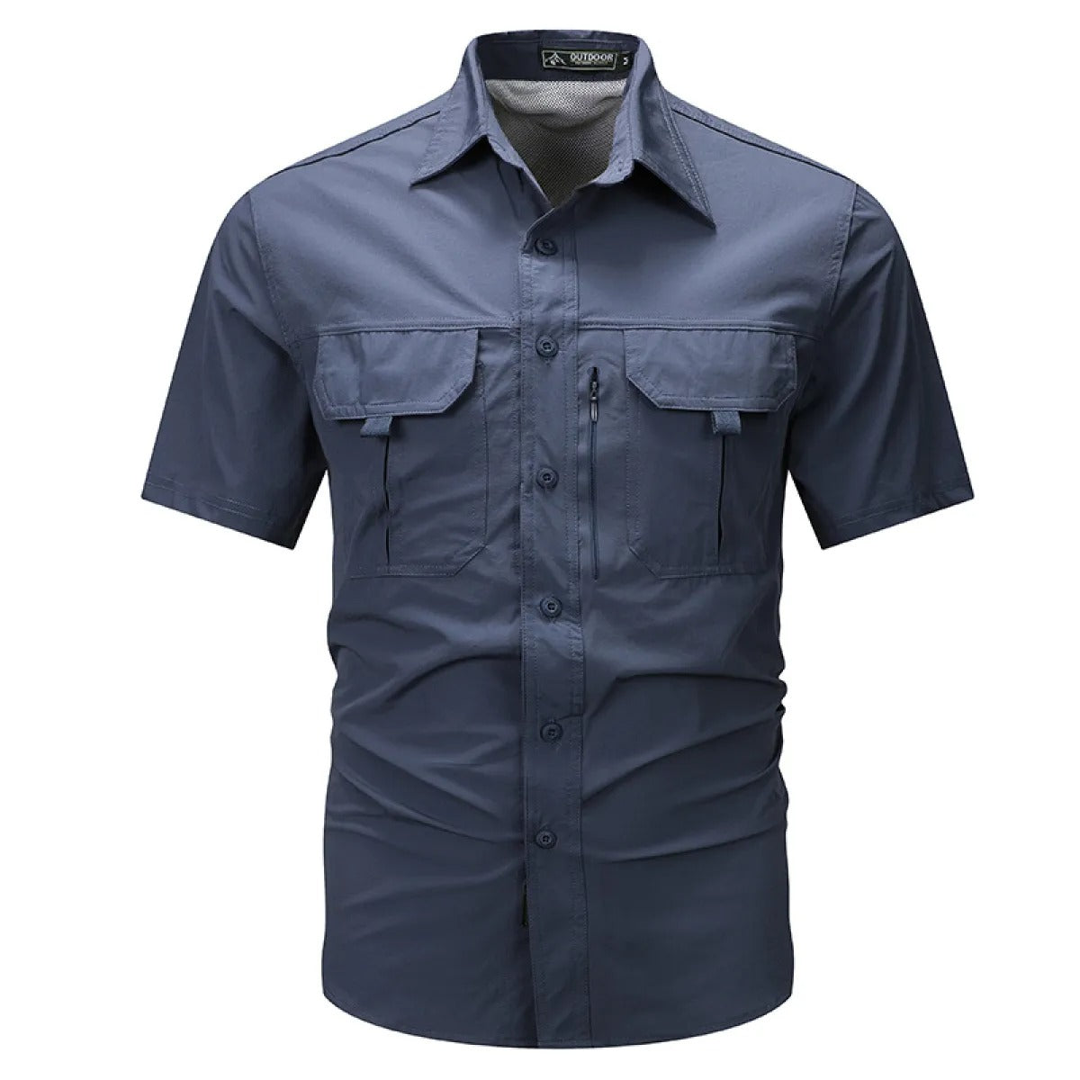 Camisa manga corta hombre poliéster técnico estilo utilitario - Mateo