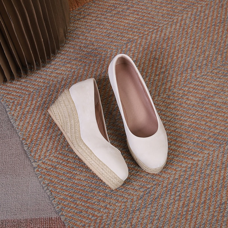 Zapatos de plataforma para mujer suela trenzada estilo alpargata - Élodie
