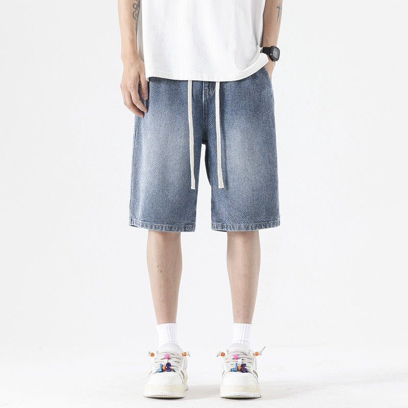 Pantalones cortos para hombre denim lavado con estilo holgado - Matías