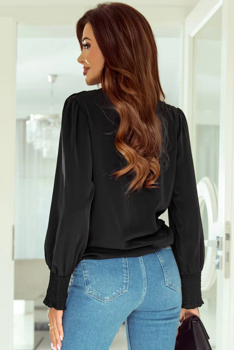 Blusa drapeada Mia mujer - cuello envolvente y elegancia