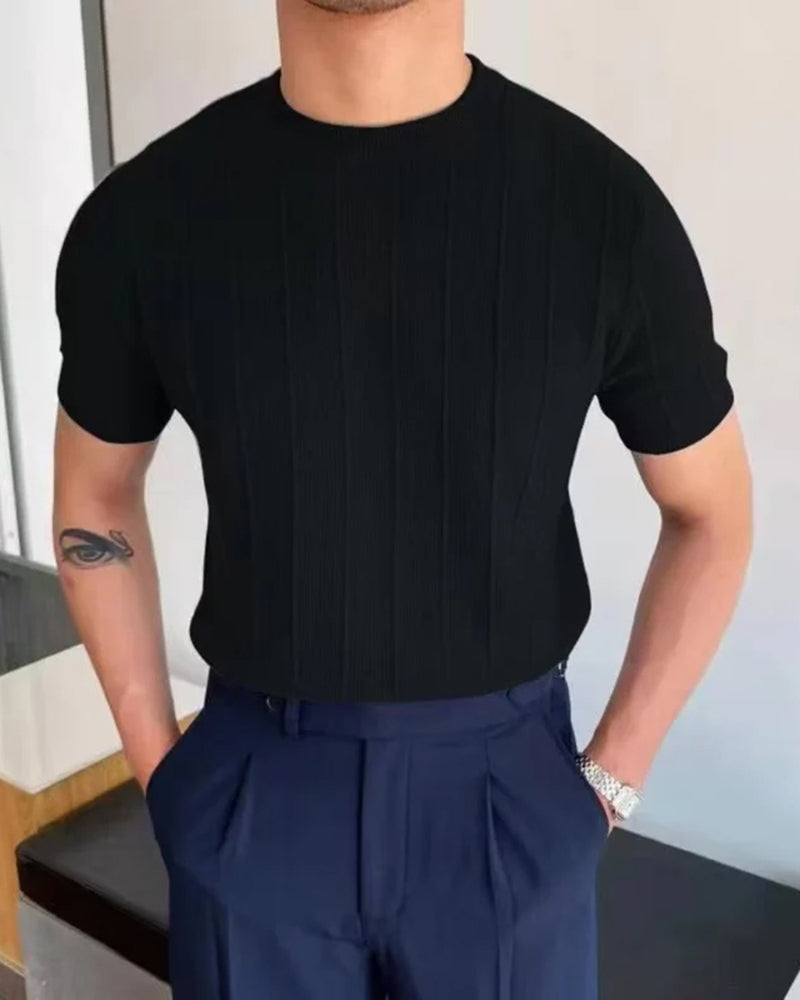 Camiseta de hombre de canalé - Casual y transpirable
