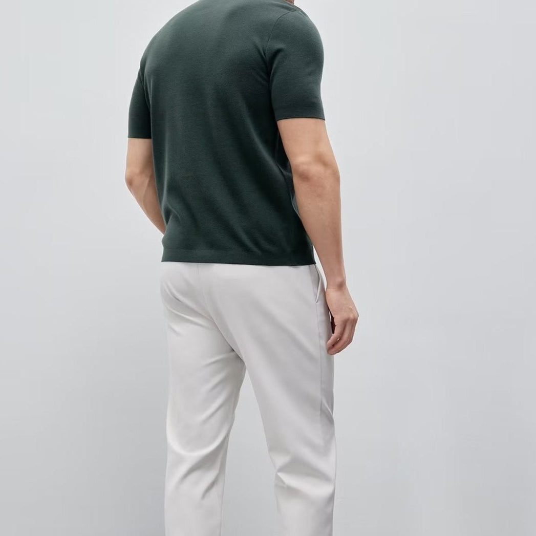 Camiseta para hombre de algodón mercerizado cuello redondo estilo minimalista - Hugo