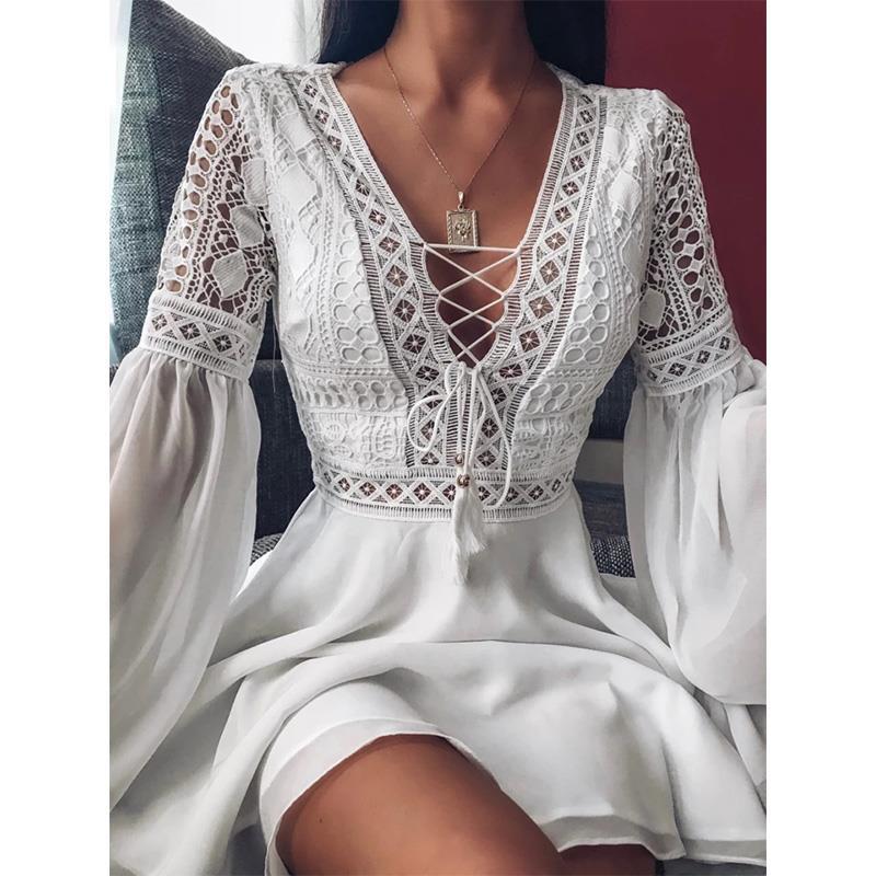 Hannah - Vestido camisero con lazada