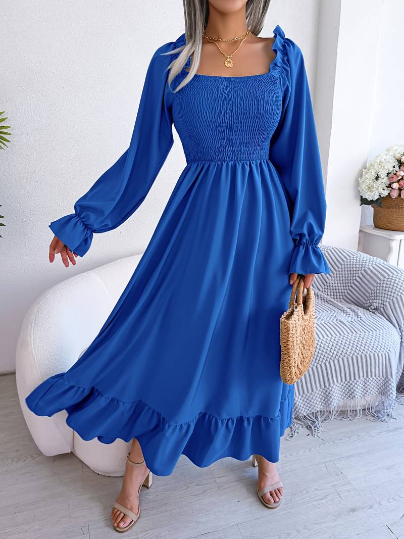Georgiada - Vestido liso con volantes
