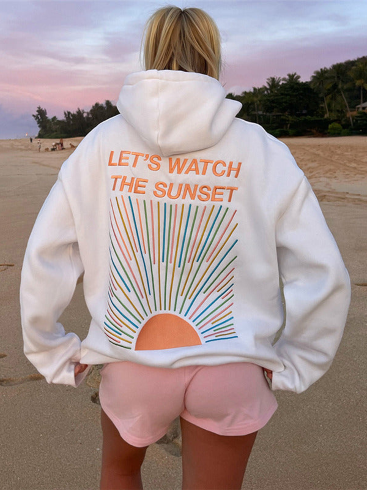 Ophelia - Suave sudadera con capucha para mujer inspirada en la puesta de sol