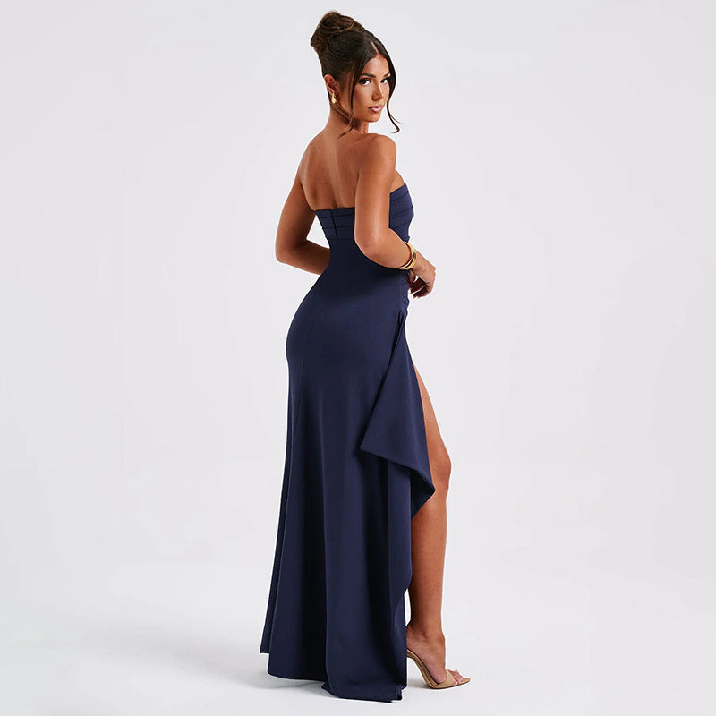 Isabella - Vestido sin tirantes con aberturas
