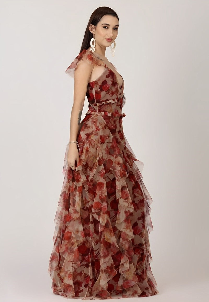Judy - Vestido largo floral bohemio