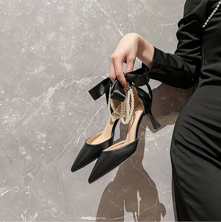 Zapatos de tacón para mujer detalle perlas estilo refinado - Oriane