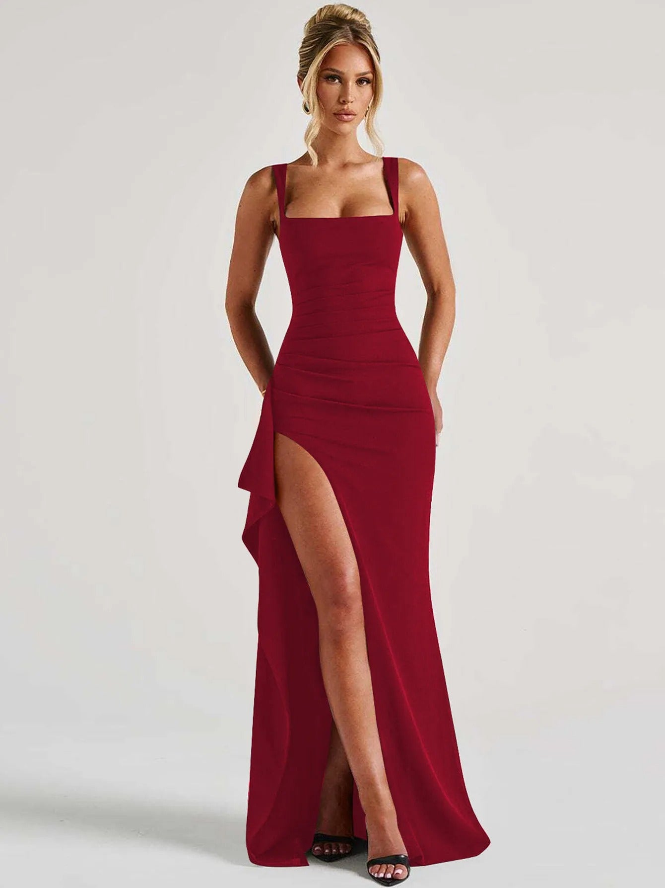 Vestido largo mujer elegante escote abierto - Dhalia